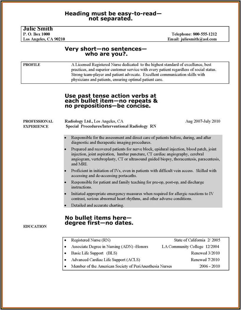 Resume Sample For Registered Nurse