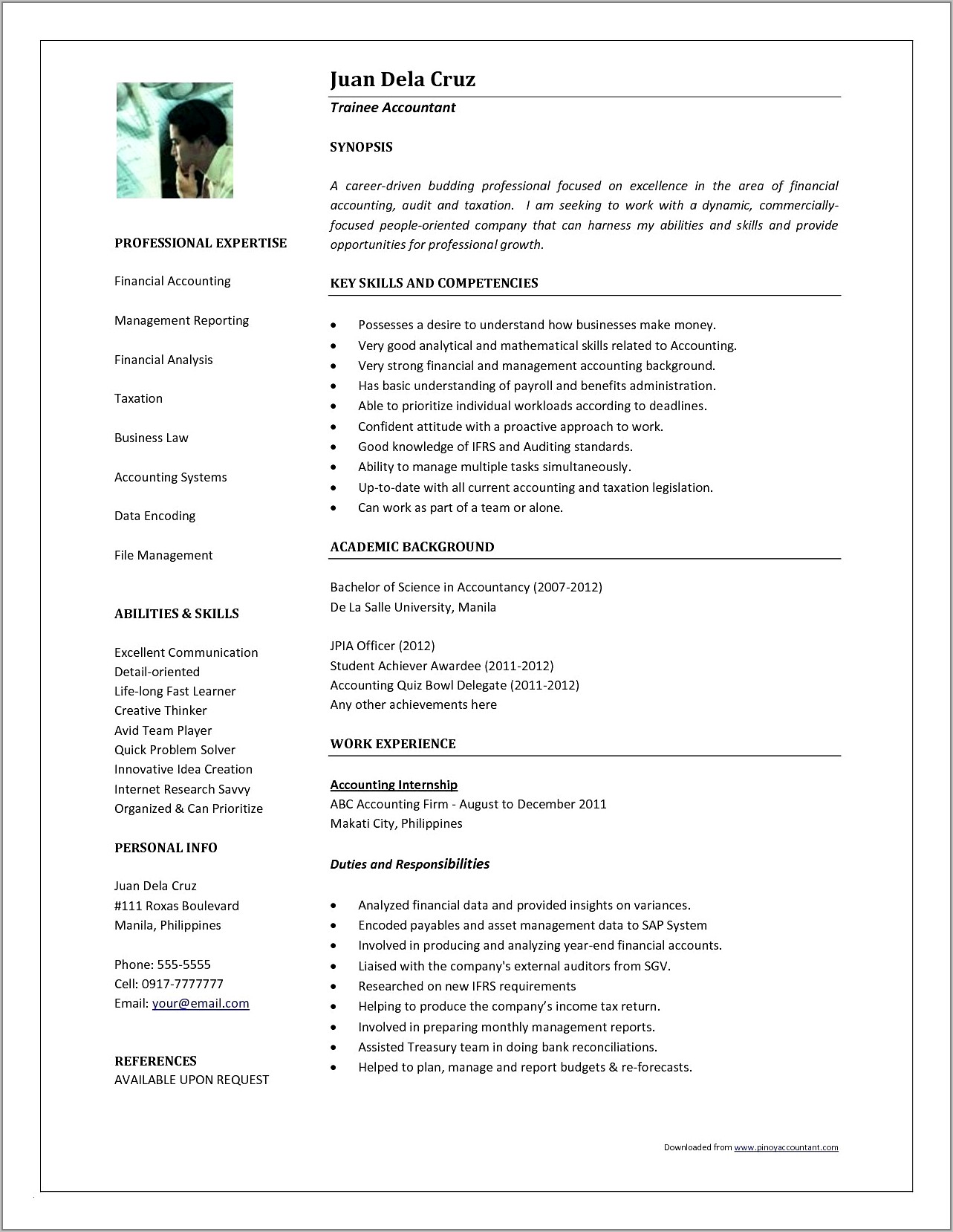 Resume Samples For Accounting Jobs In India