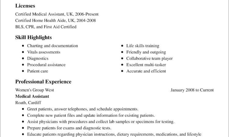 Resume Samples For Healthcare Professionals