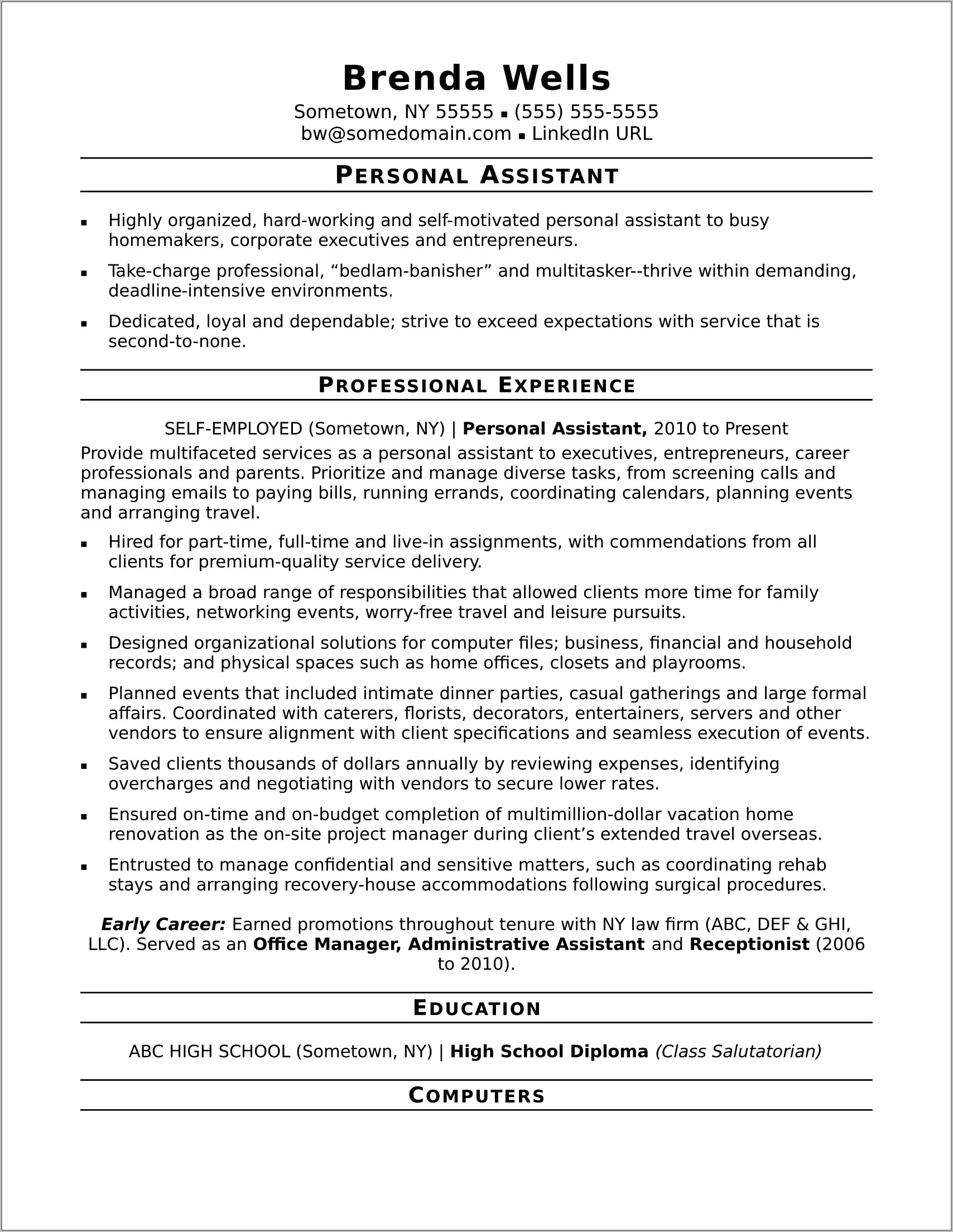 Resume Samples For Jobs Pdf