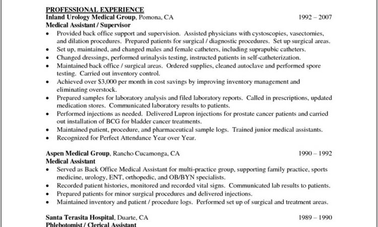 Resume Samples For Medical Office Assistant