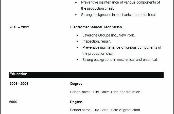 Resume Template Blank Form