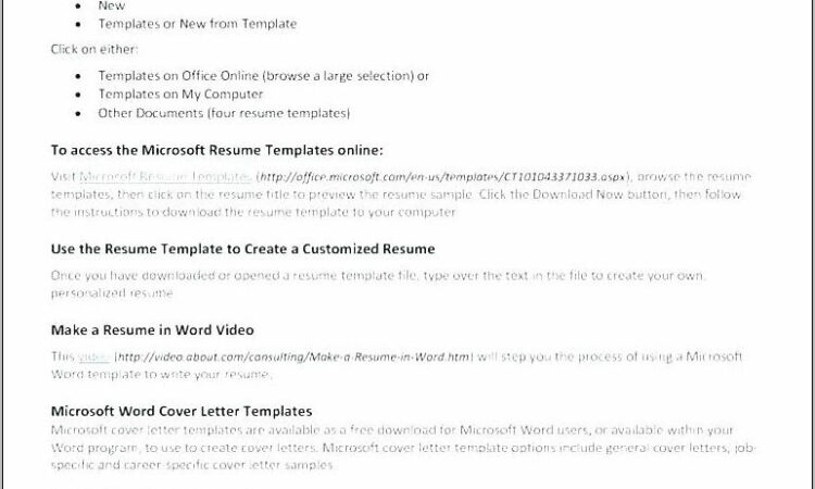 Resume Template Doc Free Download