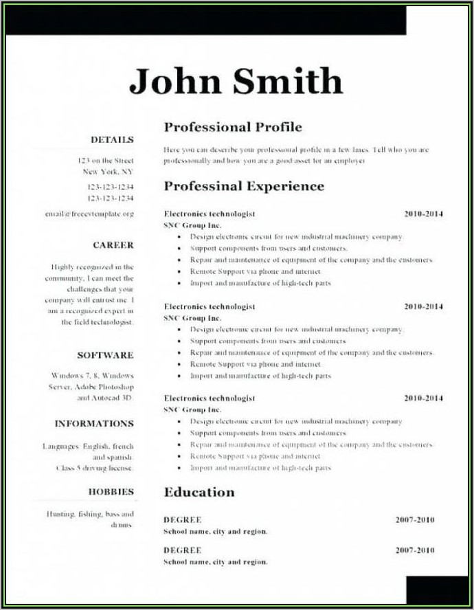Resume Template For Apple Pages