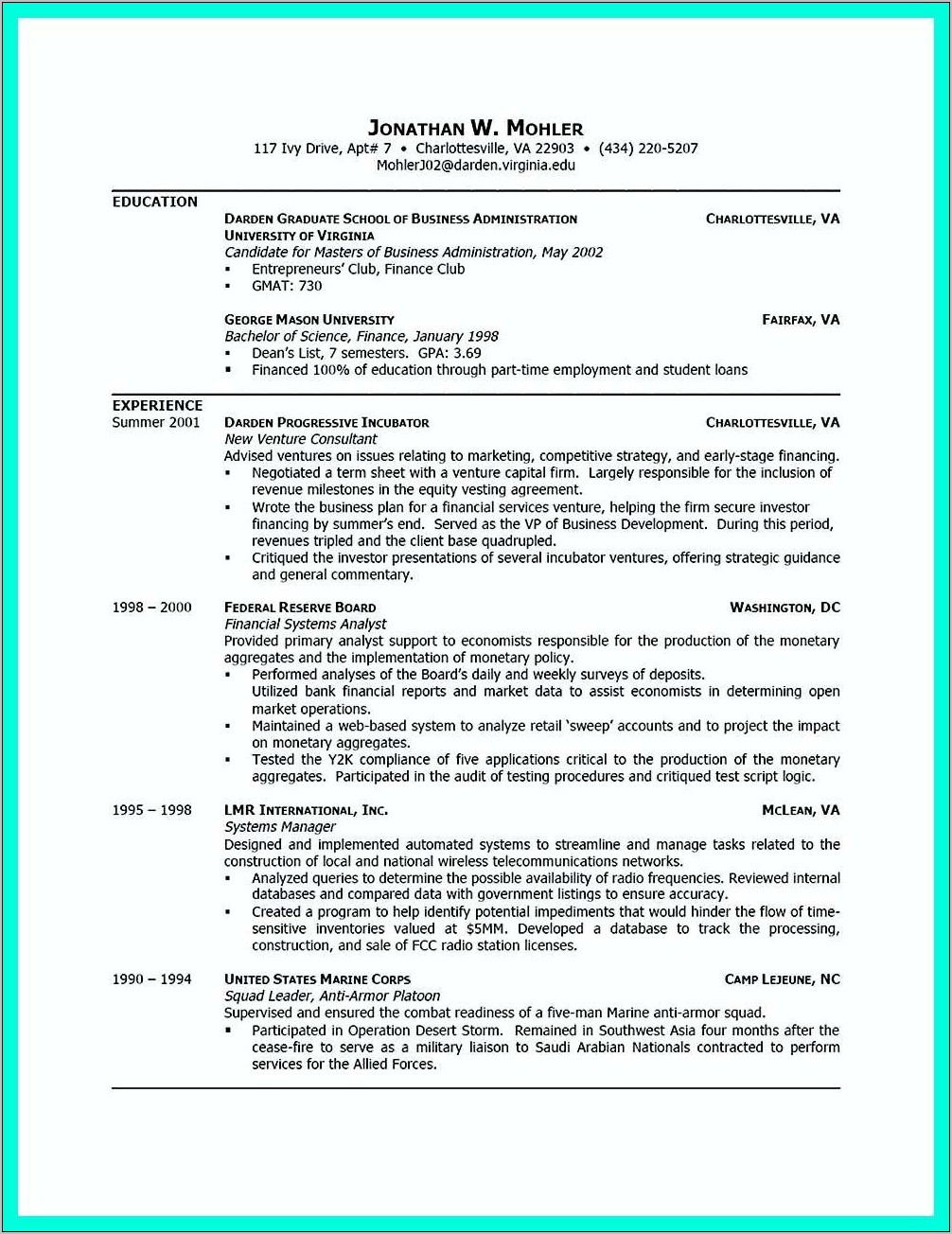 Resume Template For College Graduates No Experience