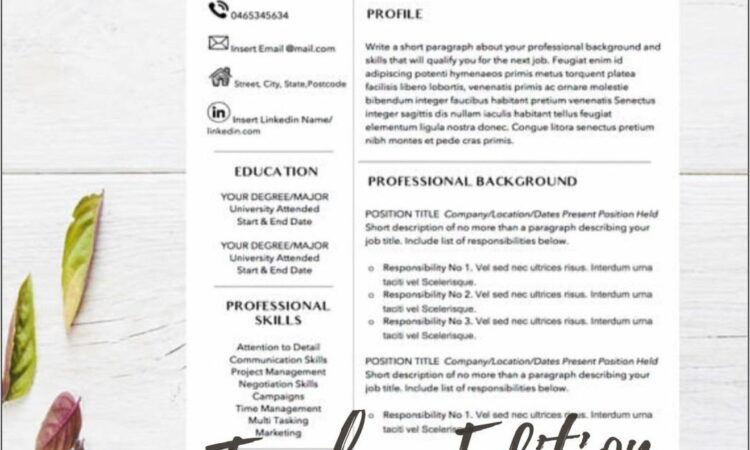 Resume Template For Educators