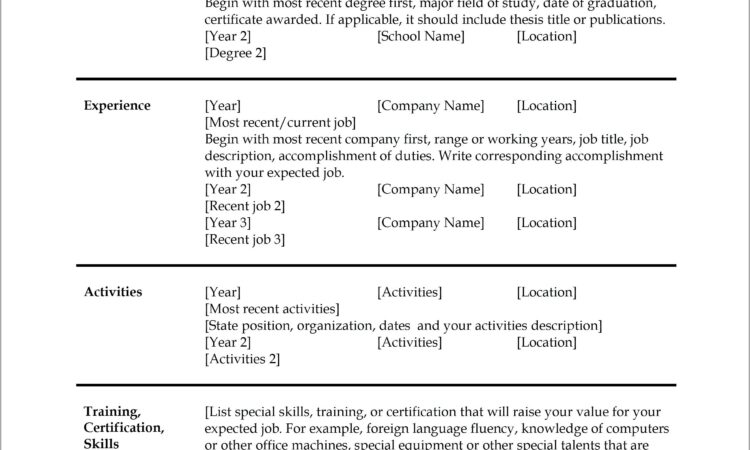 Resume Template For Electrical Engineers