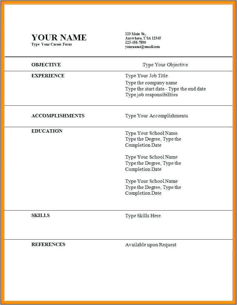 Resume Template For First Job