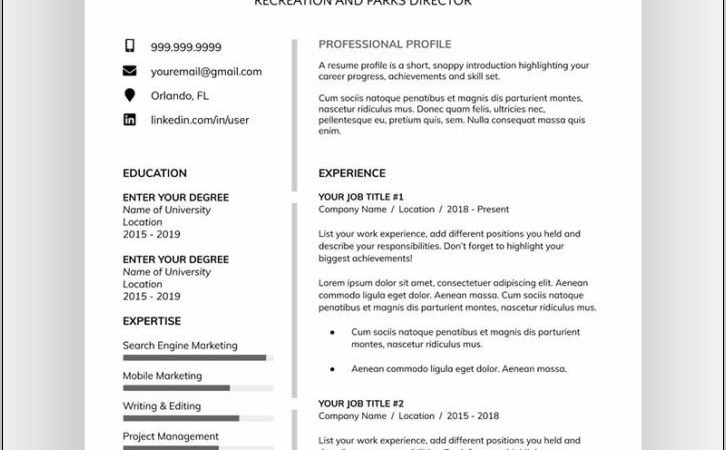 Resume Template For Free