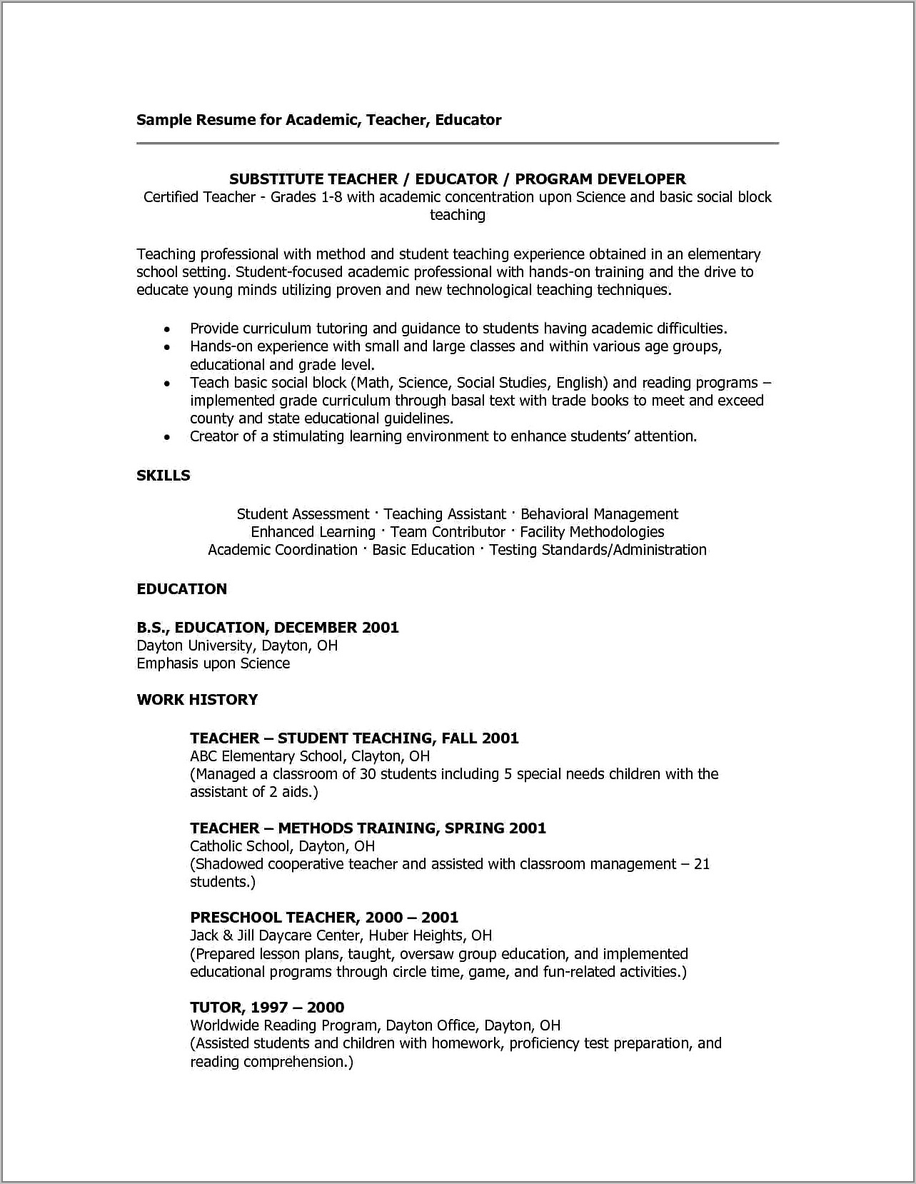 Resume Template For Hr Executive