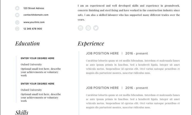 Resume Template For Mac