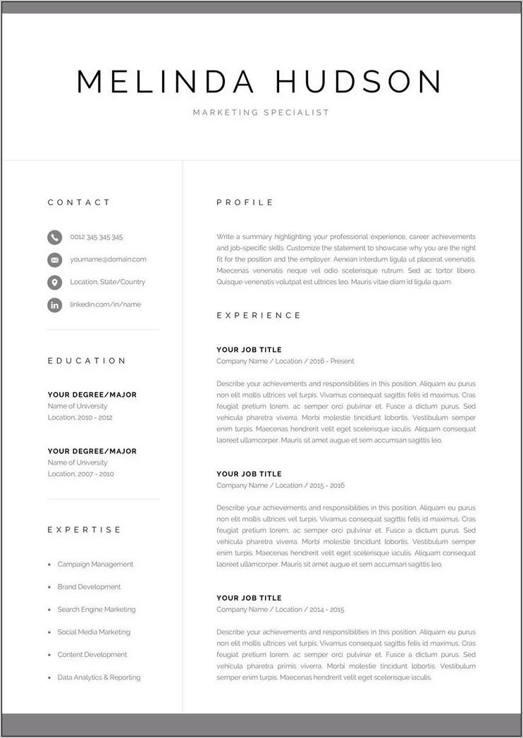 Resume Template For Mac Pages