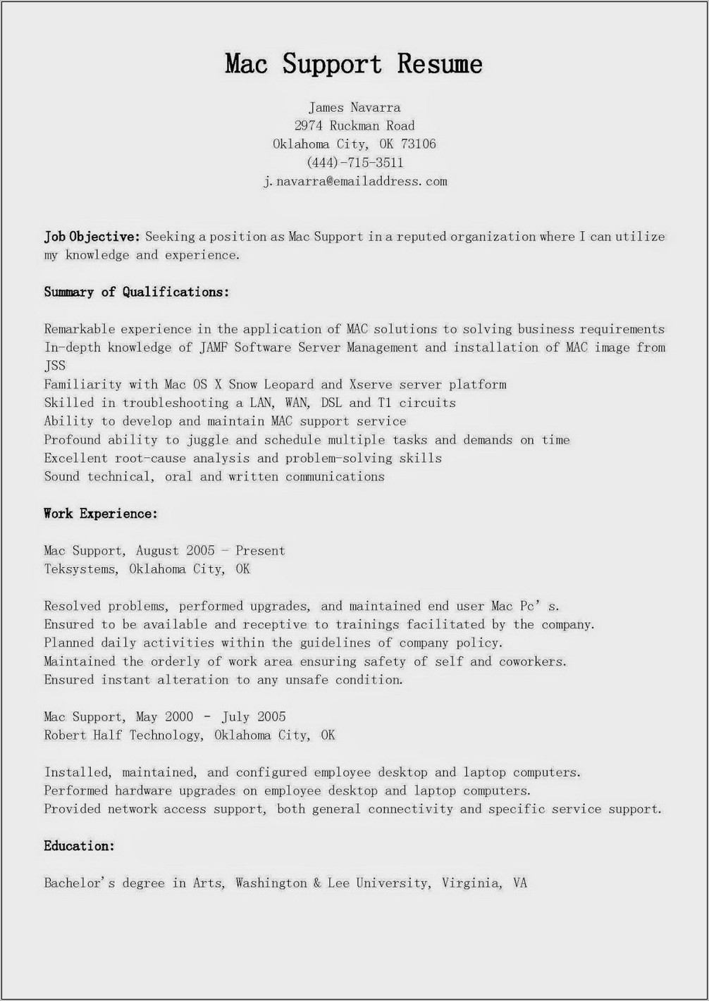 Resume Template For Macbook Pro