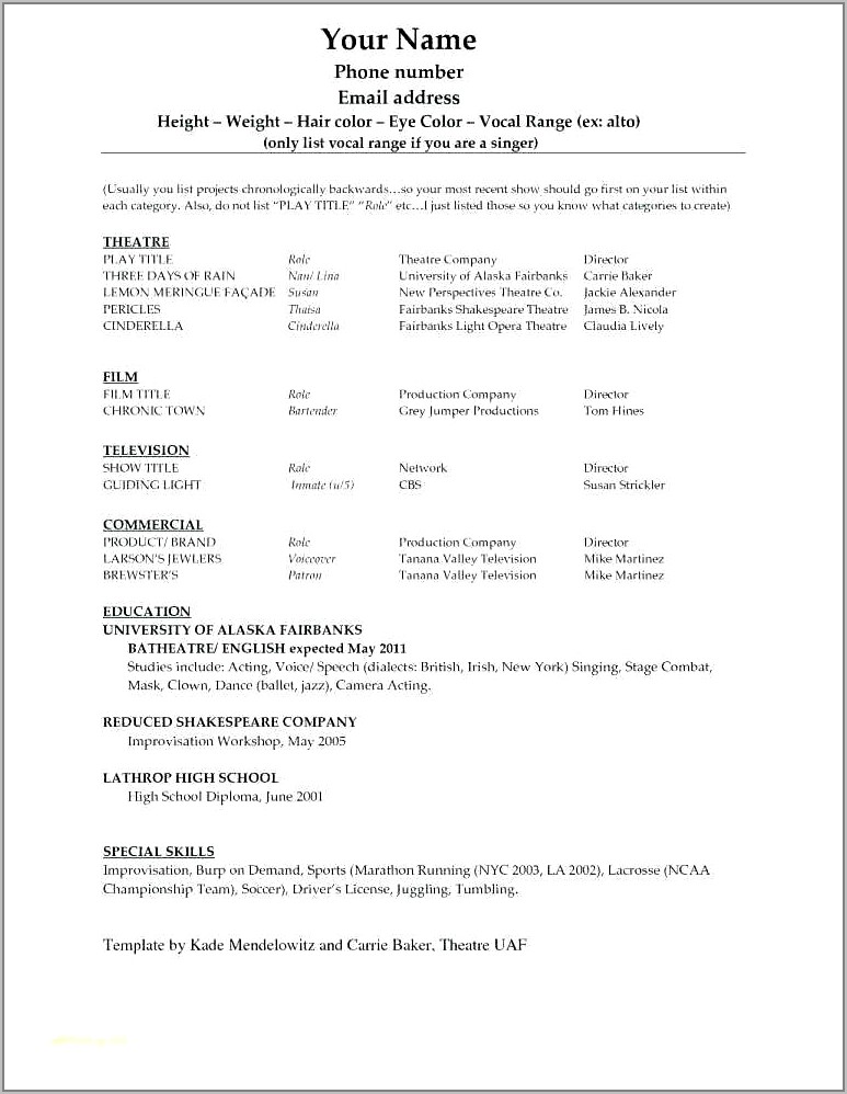 Resume Template For Machinist