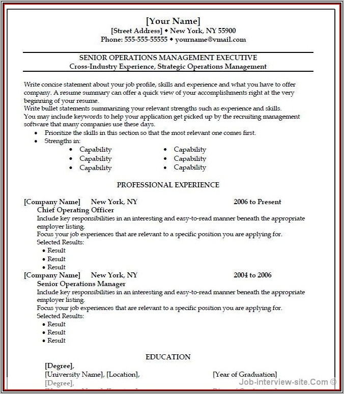 Resume Template For Microsoft Word 2016