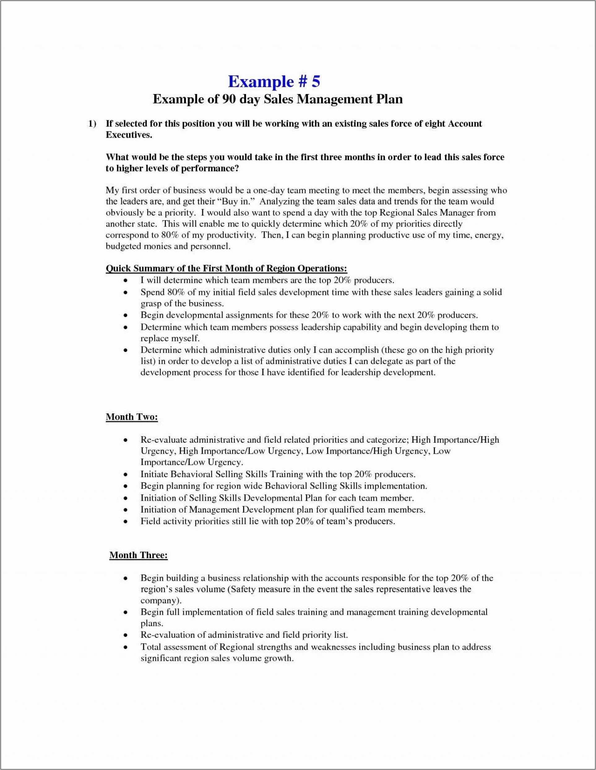 Resume Template For Regional Sales Manager