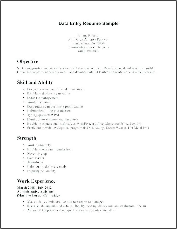 Resume Template For Restaurant Manager