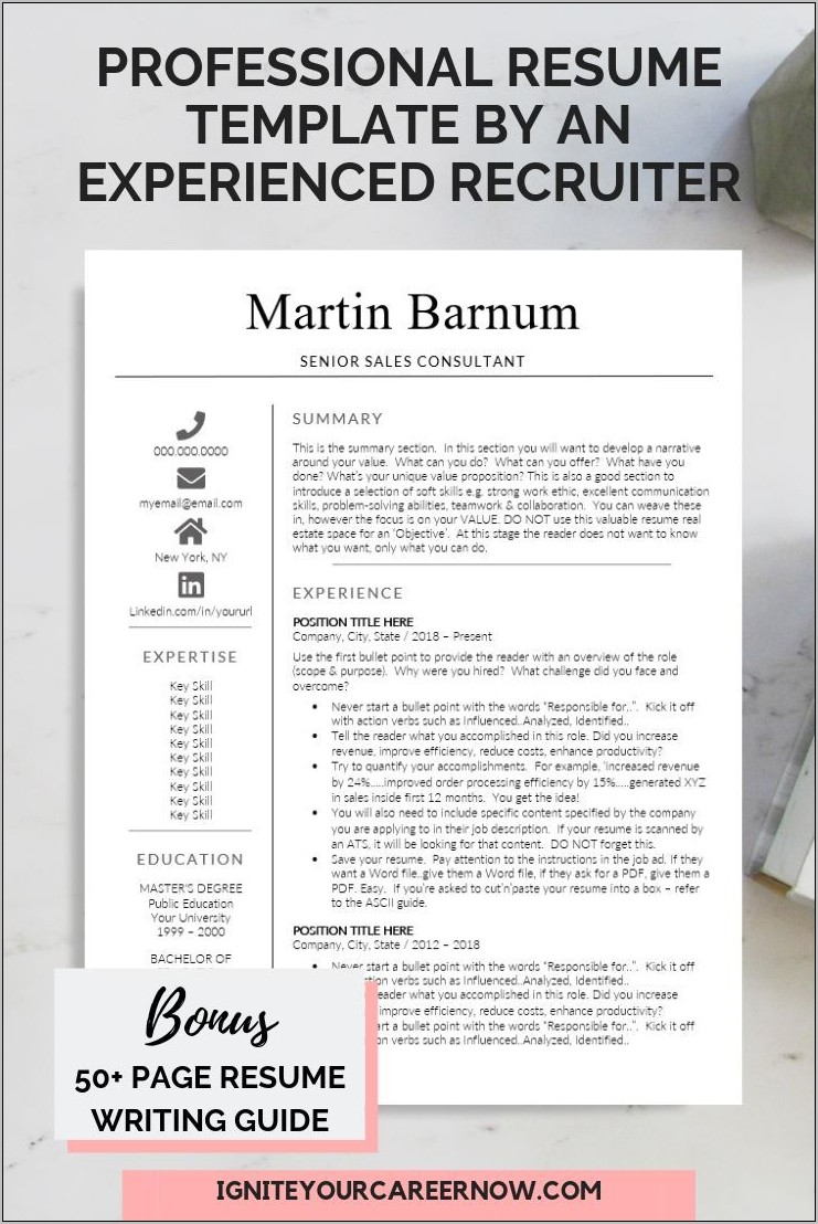 Resume Template For Retail Sales