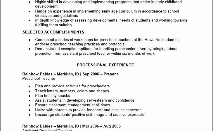 Resume Template For Teachers