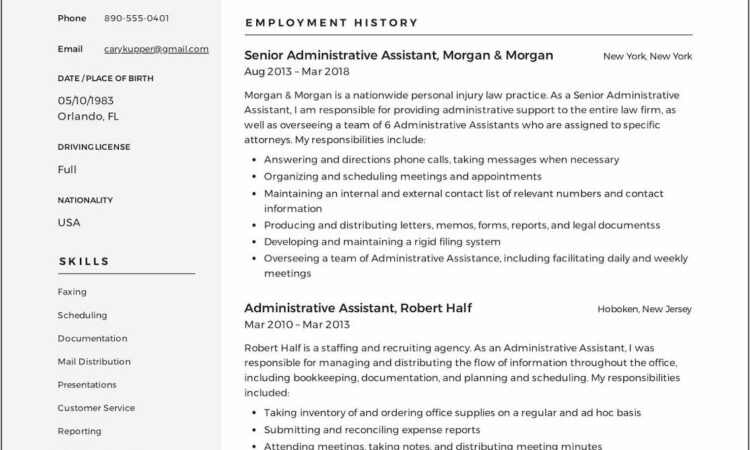 Resume Template Microsoft Word 2019