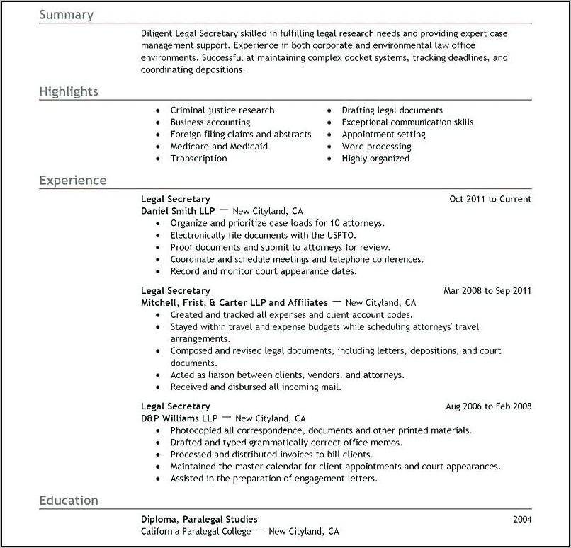 Resume Template No Experience Download