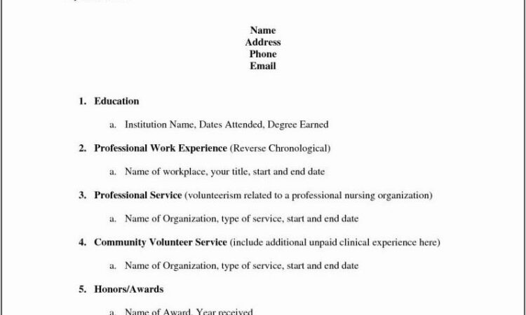 Resume Templates College Application