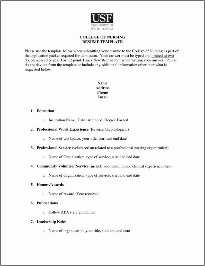 Resume Templates College Application