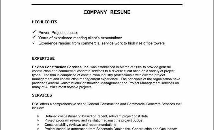 Resume Templates Construction Superintendent