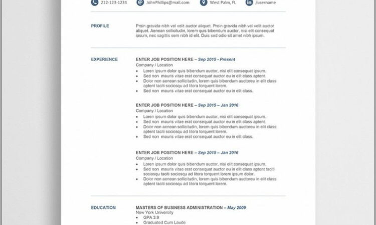 Resume Templates Download Microsoft Word