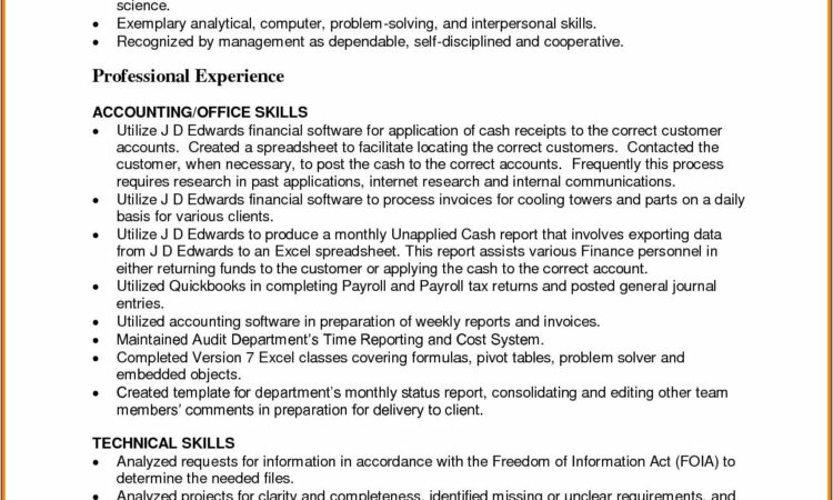 Resume Templates For Accounts Manager