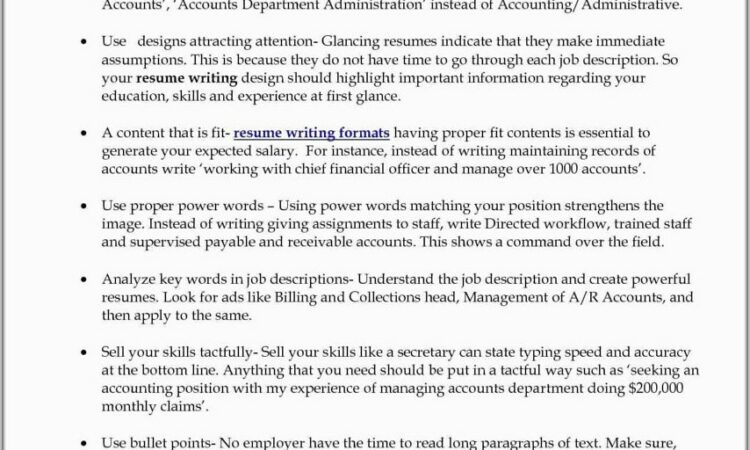 Resume Templates For Accounts Payable