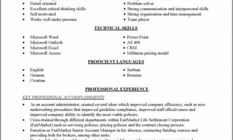 Resume Templates For Career Transition