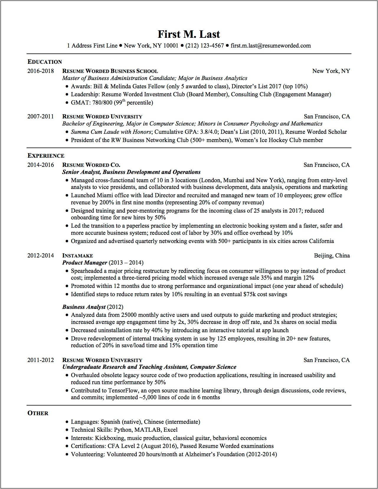 Resume Templates For College Grads