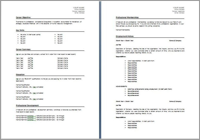 Resume Templates For Construction Jobs