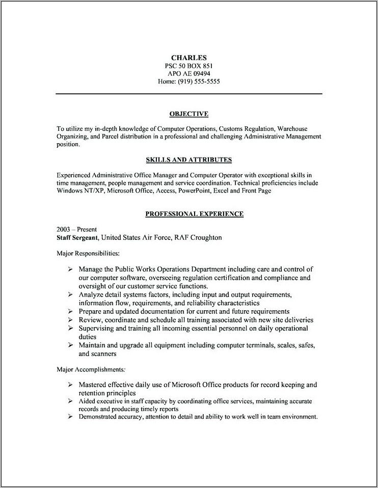 Resume Templates For Executive Administrative Assistant