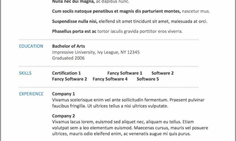 Resume Templates For Mac Word 2008