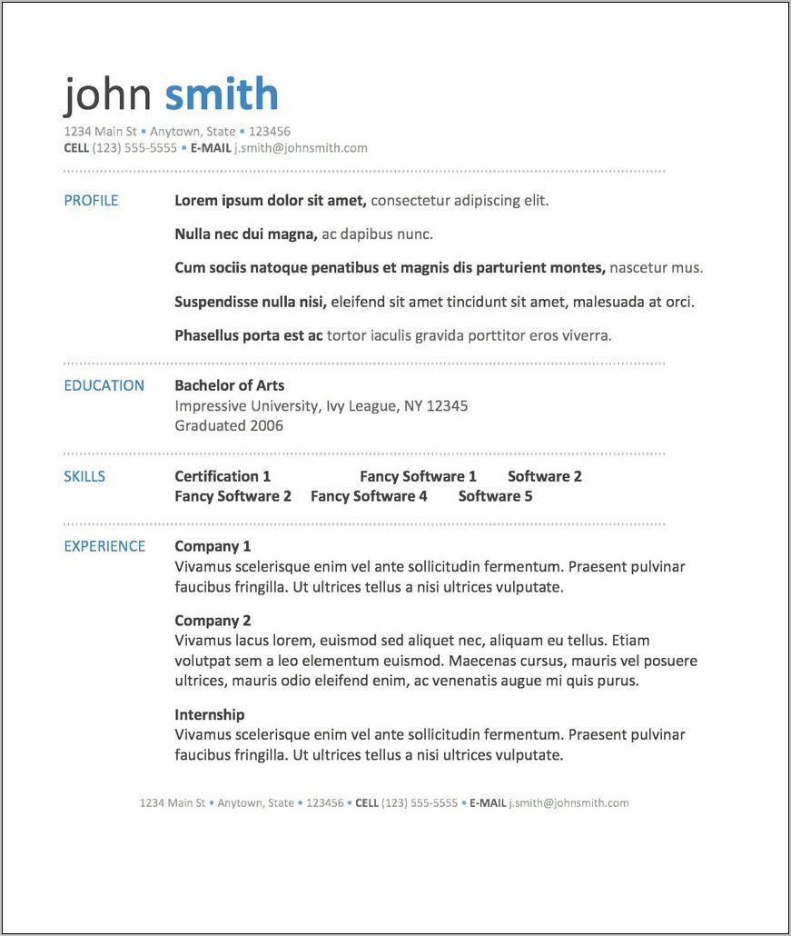 Resume Templates For Mac Word 2008