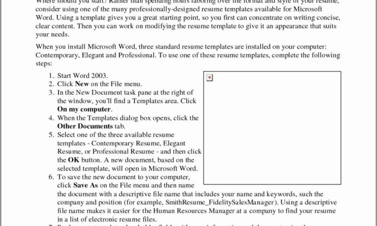 Resume Templates For Microsoft Word 2003