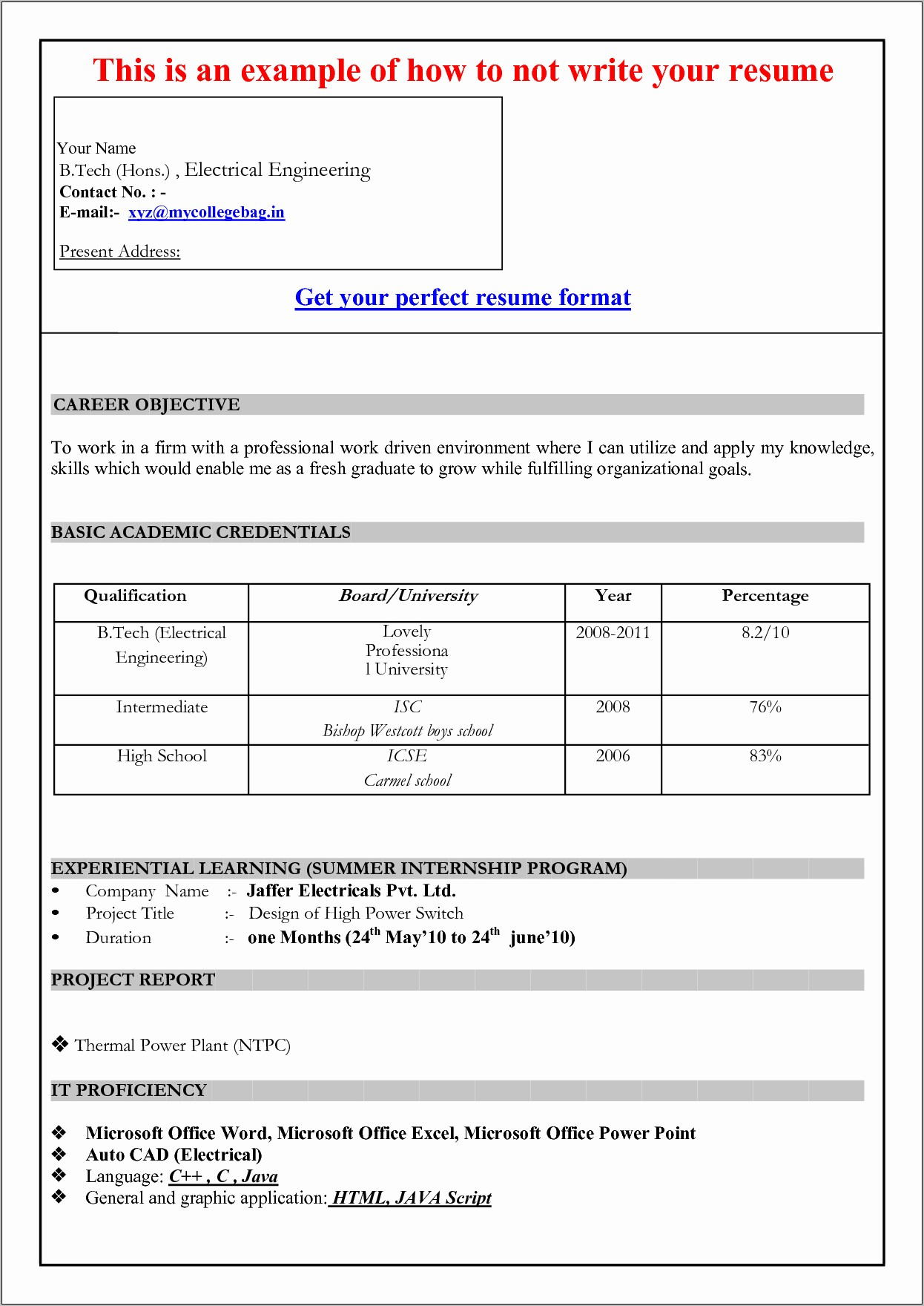 resume template for microsoft word 2007 download