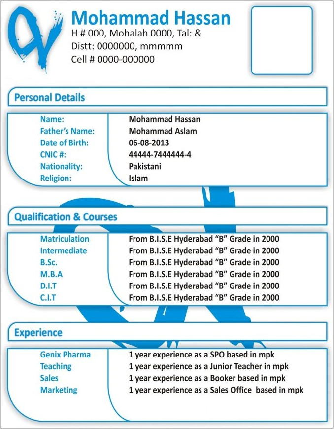 Resume Templates For Ms Word 2013
