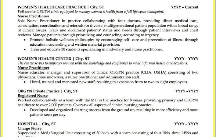 Resume Templates For Nurse Practitioners