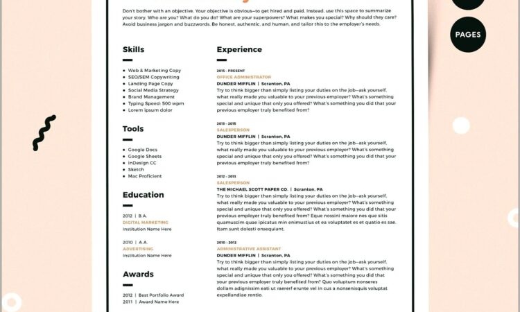 Resume Templates For Pages Mac 2018