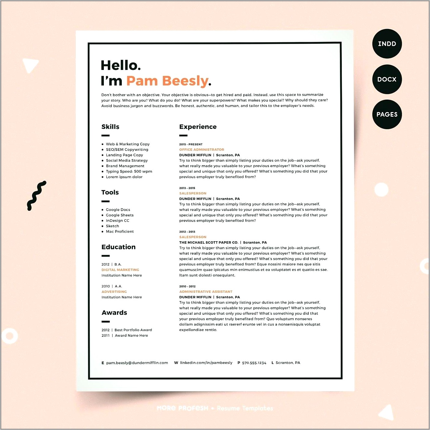 Resume Templates For Pages Mac 2018