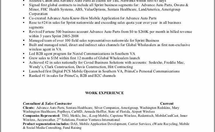 Resume Templates For Sales Manager