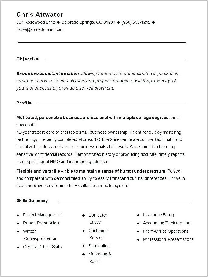 Resume Templates For Stay At Home Moms