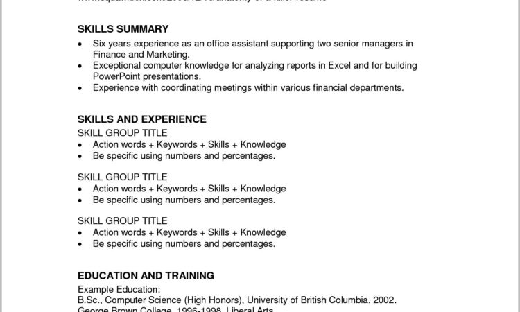 Resume Templates For Word 2003