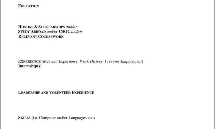 Resume Templates For Word 2016