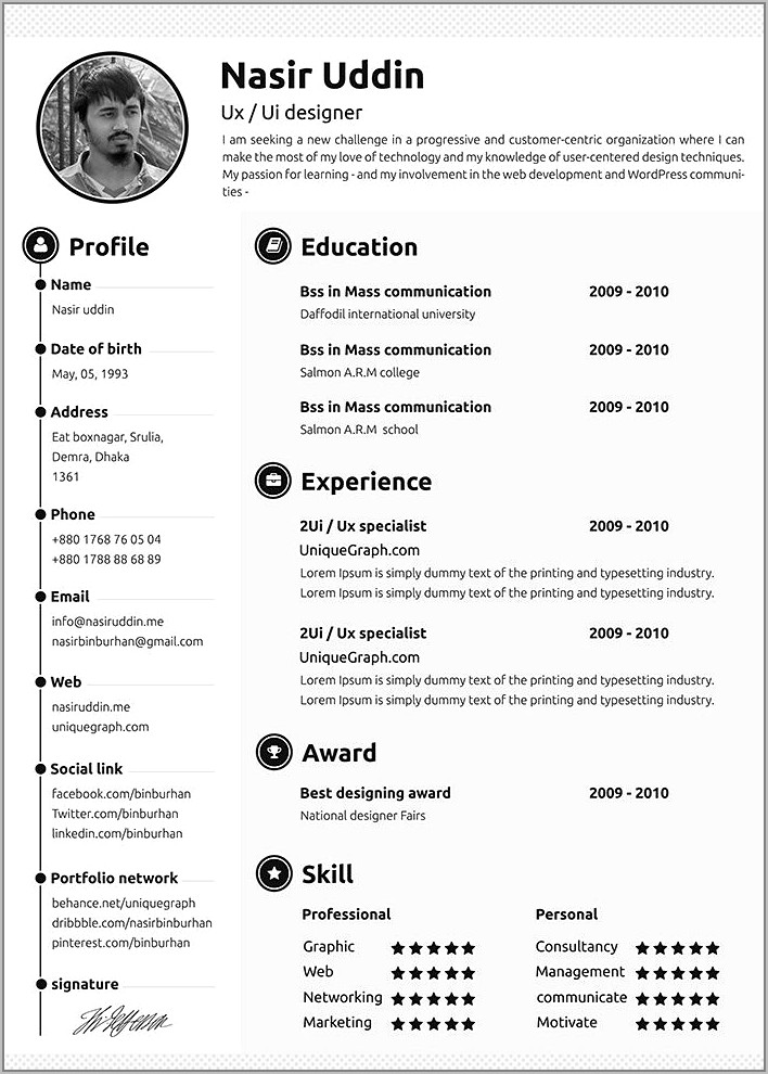 Resume Templates Free Download Word