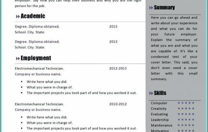 Resume Templates Microsoft Word For Freshers