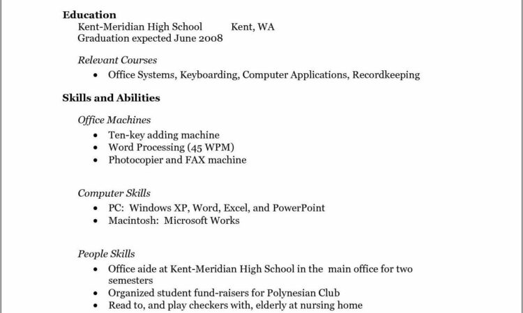 Resume Templates No Experience